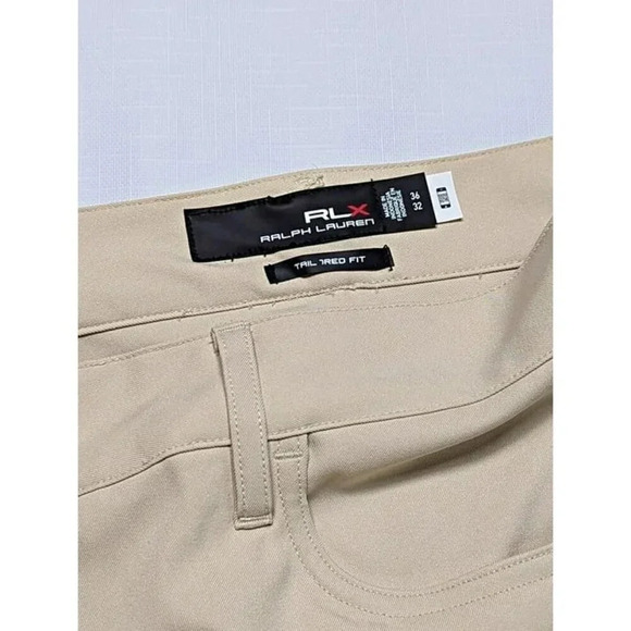 RLX Ralph Lauren Men's Tailored Fit Performance Twill Pant Basic Sand Size 36 - Picture 5 of 8